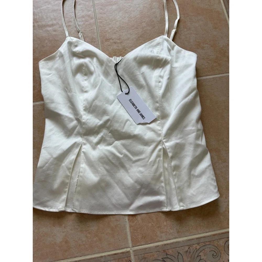 Elizabeth and‎ James Women's Sleeveless  white Blouse Women size S -New!